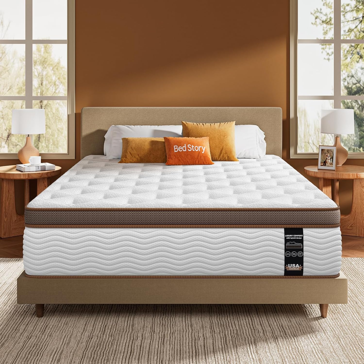 BedStory Premium Queen Mattress 14” – Hybrid design with advanced pocket spring technology for spinal support and motion isolation.